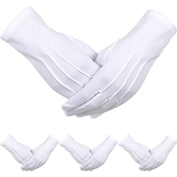4 Par Uniformhansker for Voksne Spandexhansker Herre Kostymehansker Politi Formelle Smoking Vakt Parade Kostyme