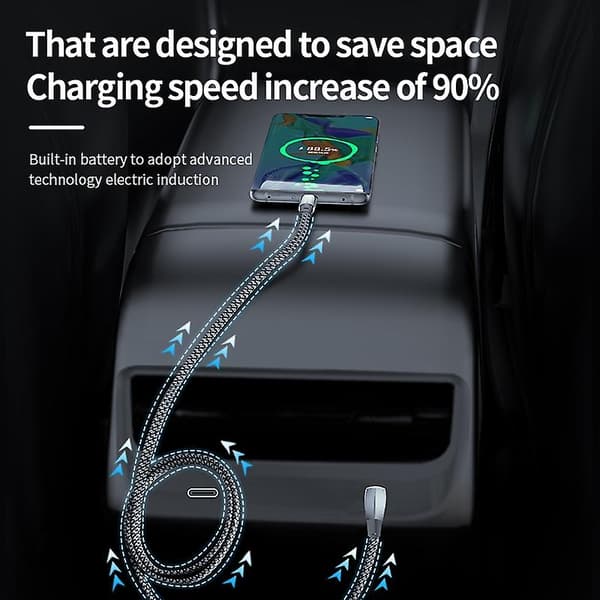 3A USB-C/Type-C til USB-C/Type-C datakabel, længde: 2m