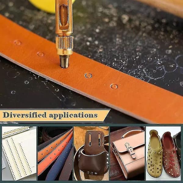 DIY Leather Punch Rotary Punch Screw Hole Punch Bookbinding Tool With 6 Tips