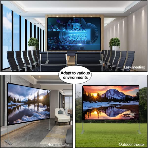 100 inch 16:9 Thickened Wrinkle-Free Projection Screen White Projector Curtain Projection Screen