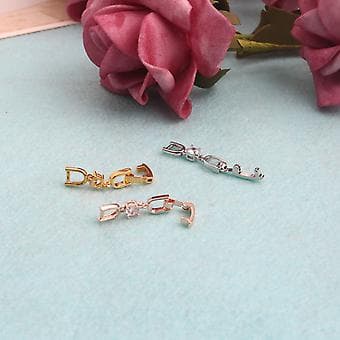 5x Necklace Bracelet Extender Crystal for Rhinestone Foldable Extension Clasp (Silver)