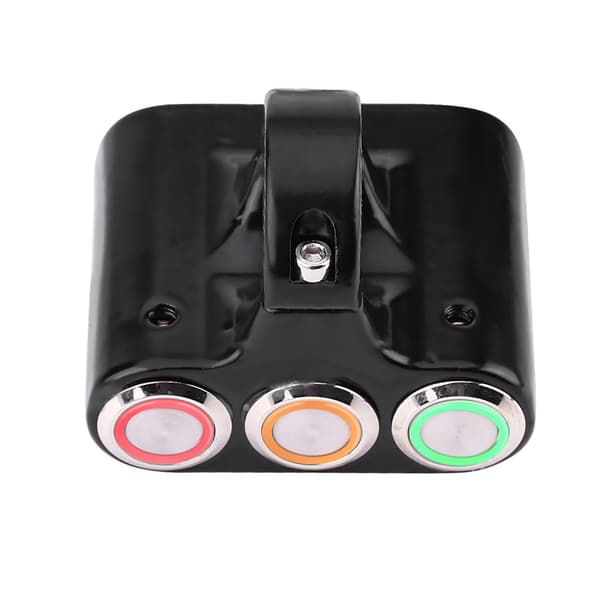 22mm Motorcycle Handlebar Mount Switch Headlight Hazard Brake Fog Light ON/OFF with LED Light