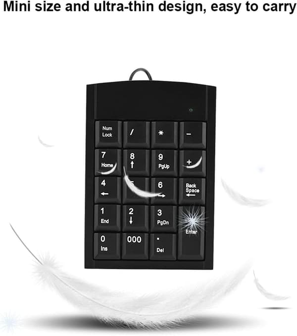 USB numerisk tastatur, bærbart mini-nummerplade numerisk tastatur til bærbar computer, pc-computer