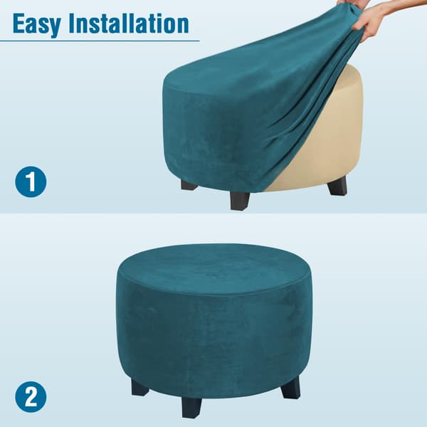 Round lid, sliding footstool, protective cover, storage stool, elastic bottom, stretch