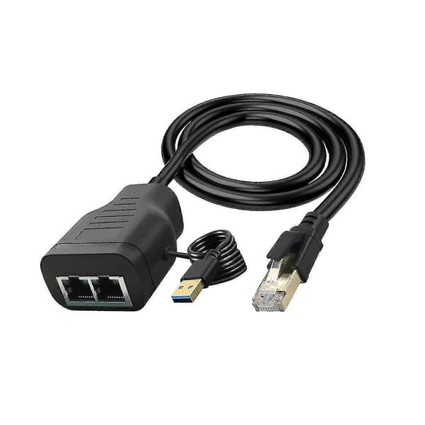 Network Splitter Rj45 1 in 2 Network T-Cable Rj45 Network Cable Connector for Computer TV Set-Top