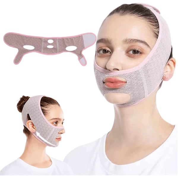 Skønhedsskulpturerende sovemaske, genanvendelige V-linjeformende masker, V-linjeløftende maske ansigtsløftende rem - Dobbelthagereducerer-XinHan 1Pcs