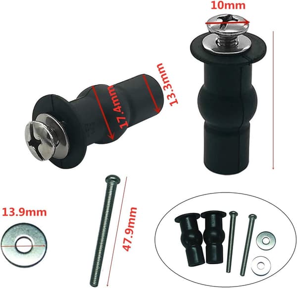 1 par universelle toalettsetefester med elastiske gummiskruer som reservedeler