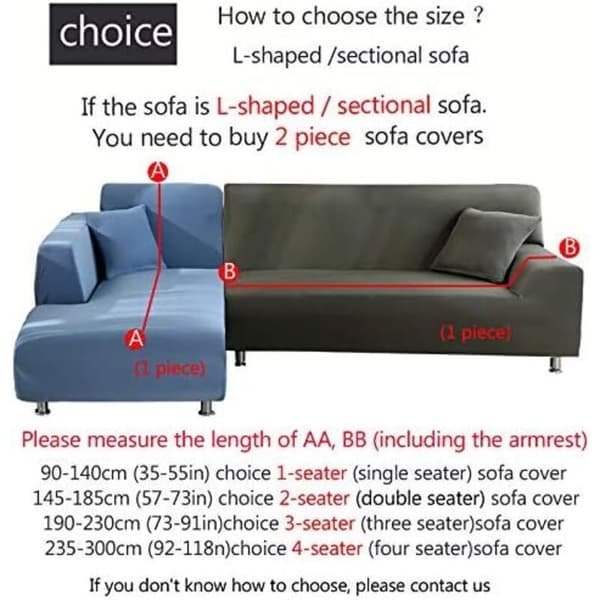 Corner Sofa Cover with Armrests, Stretchy Sofa Cover L-shaped Sofa Protector (L-shaped Corner Sofa, please buy two pieces) - Light Grey Single 90-140cm