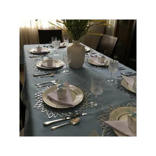 8 Pcs PVC Placemats, Hollow, Non-slip, Silver
