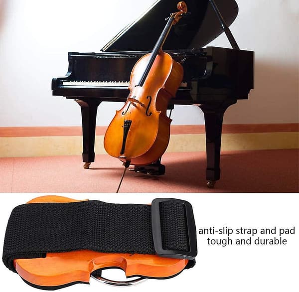 Streamlined Cello Anti-Slip Wooden Strap, Secure Plate, Musical Instrument Store