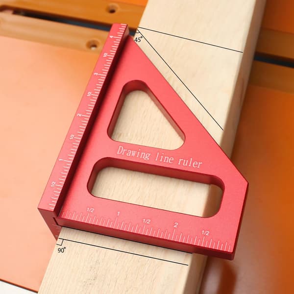 3D Multi-Angle Ruler - 45/90° Aluminum Woodworking Angle Gauge & Miter Tool