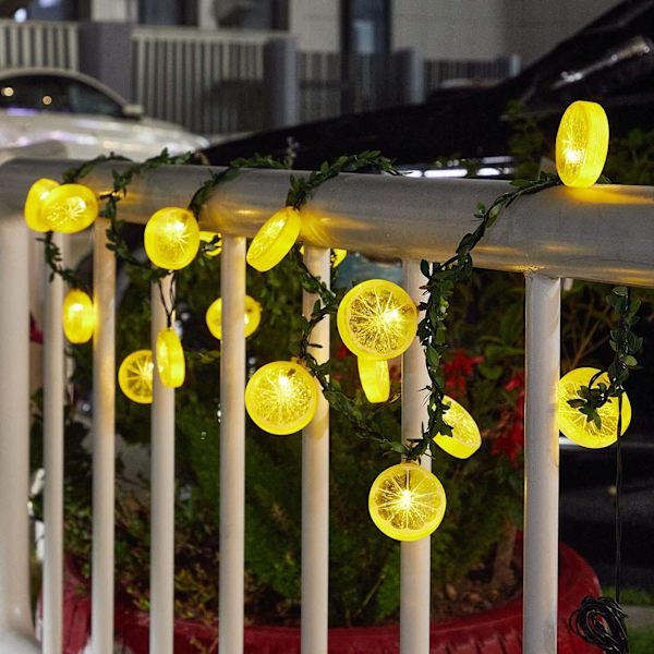Citronformede lyskæder, 3 meter 20 LED, fe-natlys til