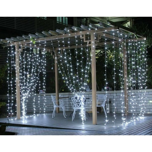 LED-ljusgardin, ljusnät 3m x 3m ljusslinga gardin 300 LED