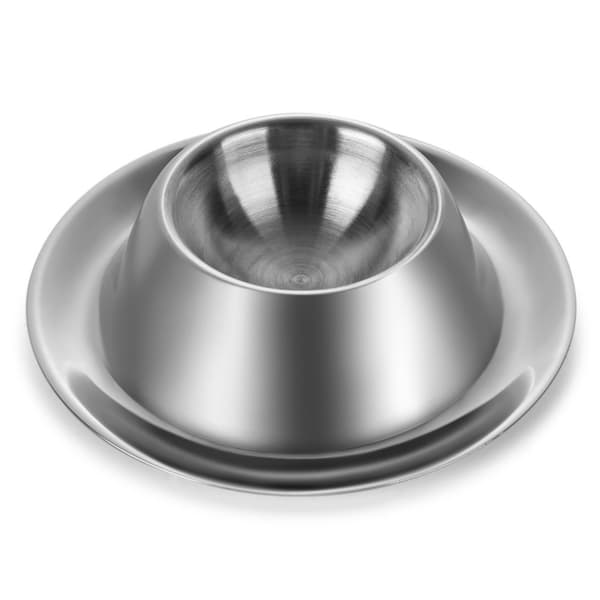 Eggkopper - Sett med 2 eggkopper i rustfritt stål - Stablebar holder for hardkokte egg med base for servering, frokost, brunsj