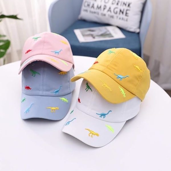 Baby Baseball Caps Bomuld Justerbare Sommer Solhatte til Småbørn Baby Drenge Piger Tegneserie Dinosaur Hatte Pink