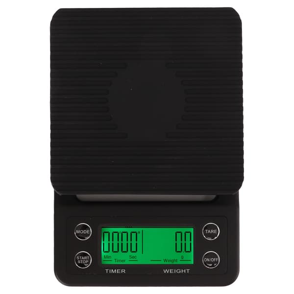 Coffee Scale with Timer, Multiple Units, 0.1g Accuracy, Portable Electronic Scale with Insulation Pad for Kitchen Outdoor Black 5KG/11.0lb