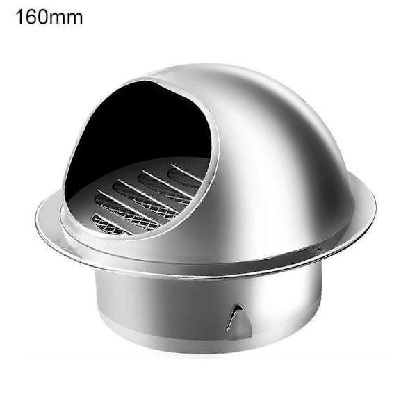 50 - 200 mm rustbeskyttet regntæt ventilationshætte kompatibel med ydervægge - poleret & fortykket (kompatibel med sswyv)-Perfet 160mm