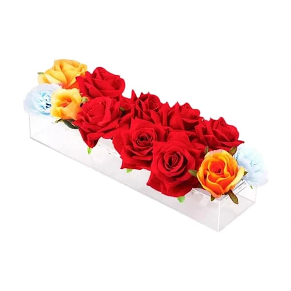Blomstervase i akryl, blomstret midterstykke M M