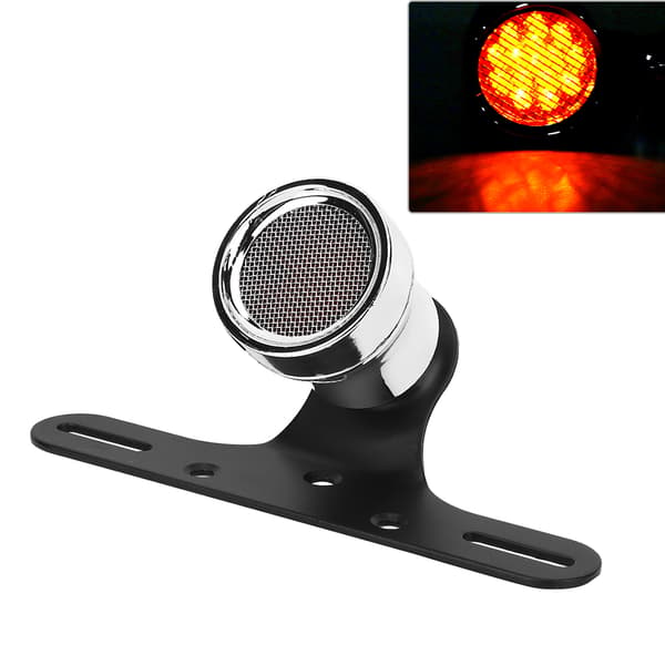 LED Motorcycle Tail Light, Brake Light, Mesh Grill, Rear Lamp, Fits Honda Silver