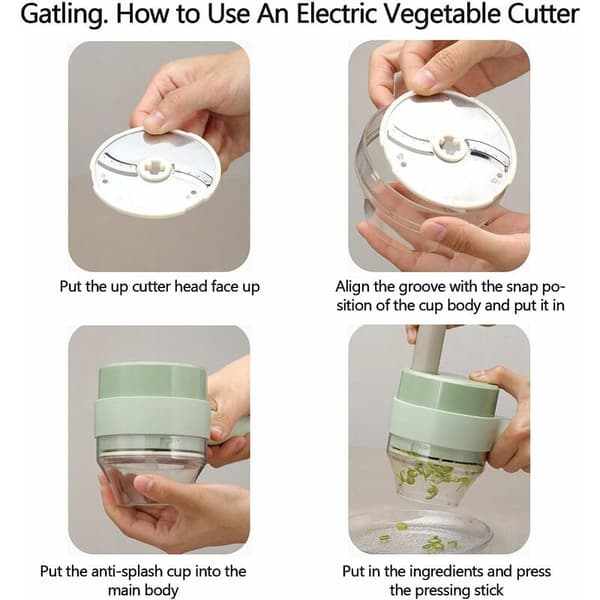 Electric Vegetable Cutter, Multifunctional Cube Food Vegetable Slicer, Cordless Onion Chopper