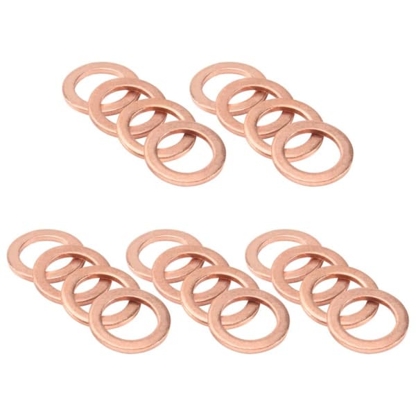 20 st 12mm x 18mm 1.5mm Kopparbricka Ringpackning
