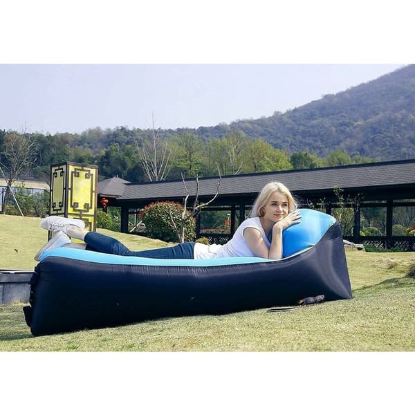 Inflatable Sofa, Waterproof Inflatable Lounger with Creative Pillow, Tear-Resistant, Quick Inflation, Max Load 200 kg, Air Sofa for Bea-FX-