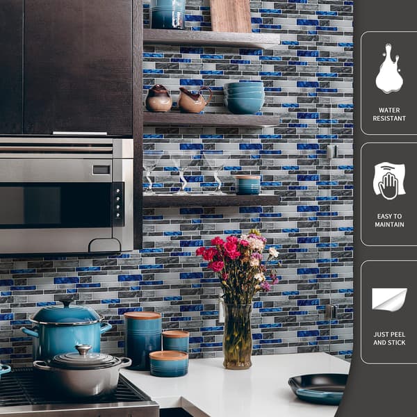10 ark premium selvklæbende marmor køkken backsplash fliser 30*30cm