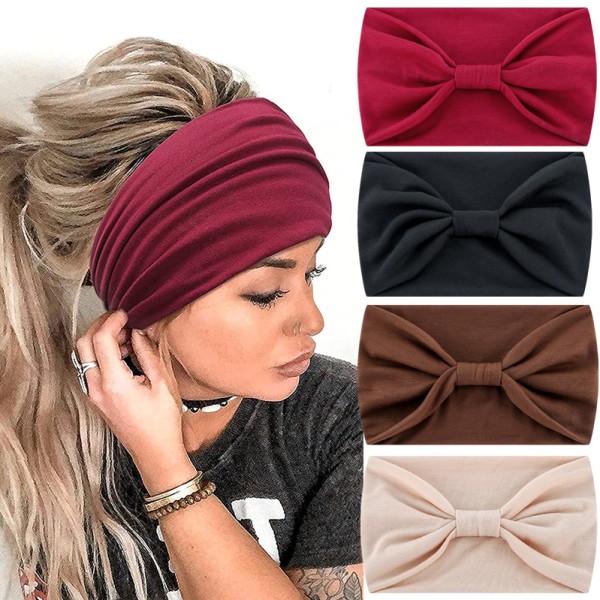 Enfärgad Wide Edge Headwear: Yoga Running Sweat Absorbent Turban