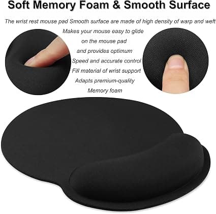 1 stk håndleddsstøtte, ergonomisk musematte med minne