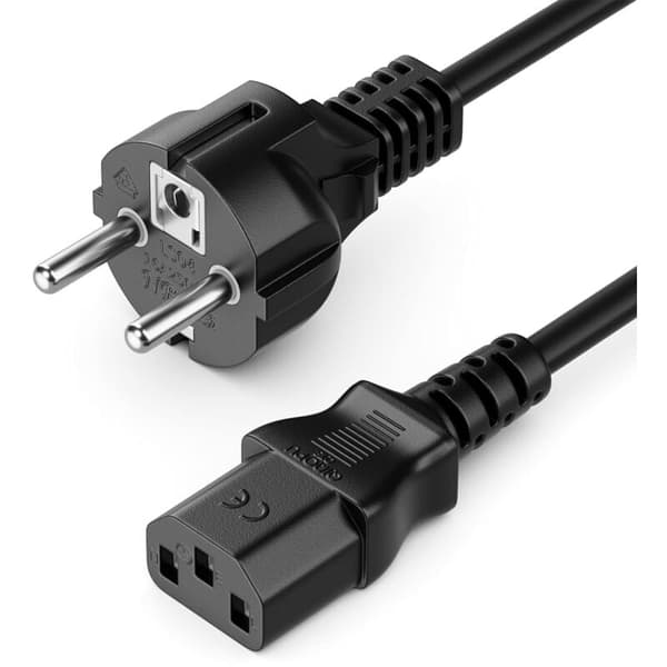 1,5 m Power Cable Schuko Type F (CEE 7/4) to Cold Device Connector C13 Socket PC Computer Monitor Printer