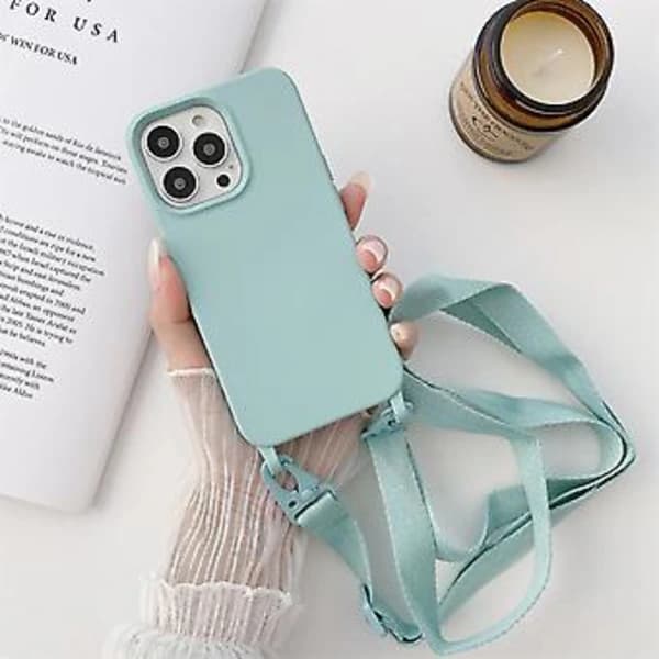 Silicone Case with Wide Necklace for iPhone 12 / 12 Pro (Sky Blue)[CO]