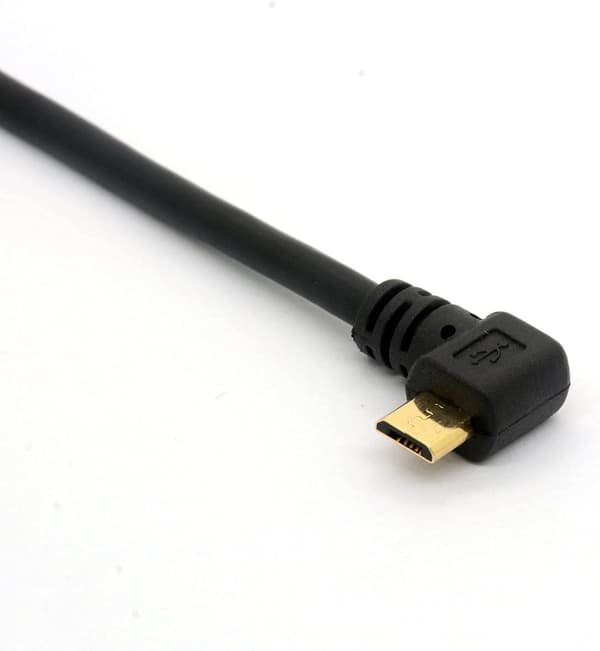 90 graders USB 2.0 til Micro USB B hann 15 cm vinklet ladeforlenger og ladeforlengelseskabel