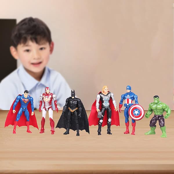 Marvel Super Hero 3,54 tommer Marvel heltemodelpynt Legetøj 6-pak