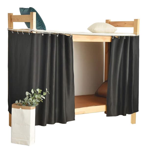 Blackout Curtains for Underslaf, Privacy Ceiling, Single Bed Size for Home and Dorm, 2 Panels, Black