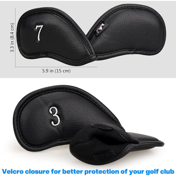 12 st eller 1 st Tjockt Syntetiskt Läder Golf Järn Klubbhuvud Skydd Set Passar Alla Märken Etc. Även Anpassat Namn