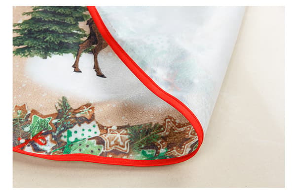 Julkjol med tryck 84 cm digitaltryckt julgransförkläde, dekorationer för trädets bas, scenlayout (röd älg)