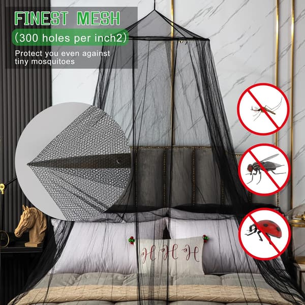 Mosquito Net for Canopy Bed, King Size Ceiling Canopy Bed Curtains, Dome Mosquito Net Bed Tent (White)
