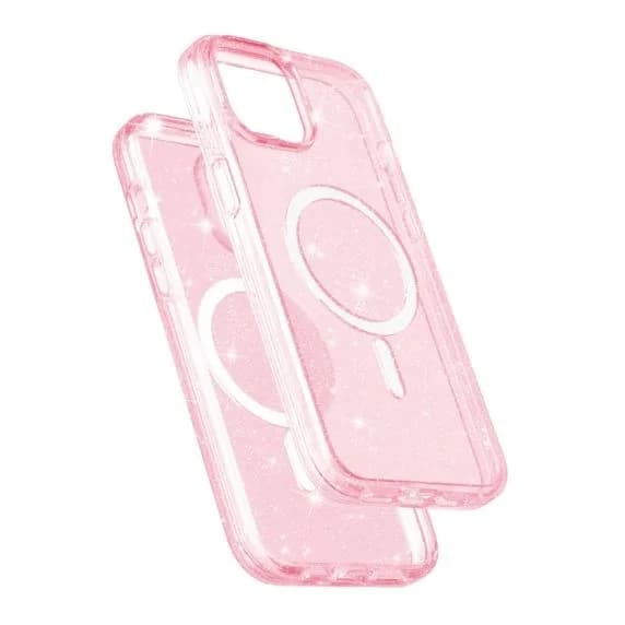 iPhone 15 Plus/14 Plus Mobilcover Glitrende Magsafe - Rosa