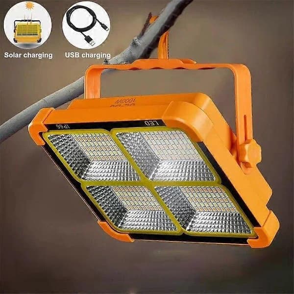 Rechargeable Solar Floodlight Outdoor Portable LED Reflector Spotlight Rechargeable Projector Floodlight Work Light