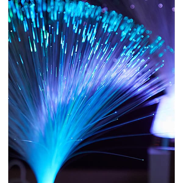 Fargerik lysende base med optisk fiberlampe med stjerner overalt [PL]