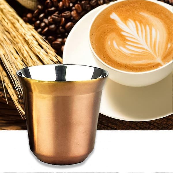 Kaffekopp i rustfritt stål, søt dobbeltvegget kopp, 80 ml espressoisolasjon Nespresso Pixie kaffekapselformet termokopp