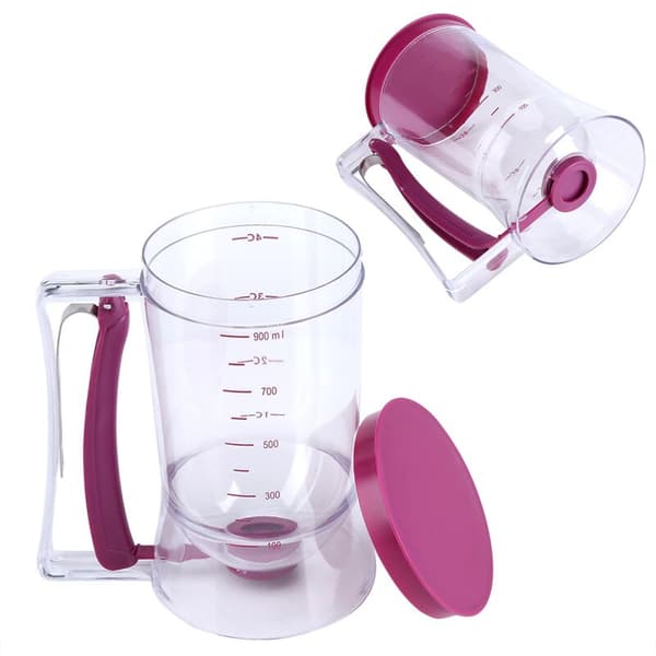 900ML Manual Batter Dispenser Cupcake Pancake Waffle Measuring Cup Kitchen Baking Tool