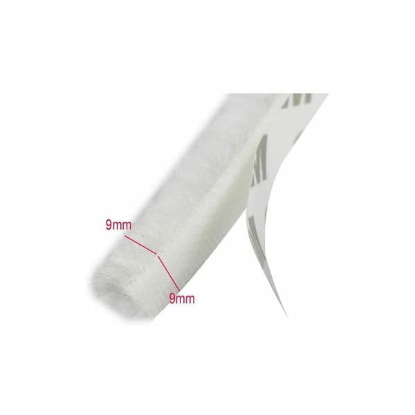 Self-adhesive dust brush for movable windows and doors 9 mm x 9 mm (white). DRIVE