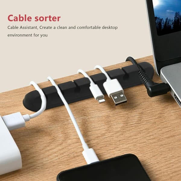 Cable Management Clip, Self-Adhesive Silicone Power Cable for Desk USB Charging Cable, Mouse Cable, Office and Home Computer