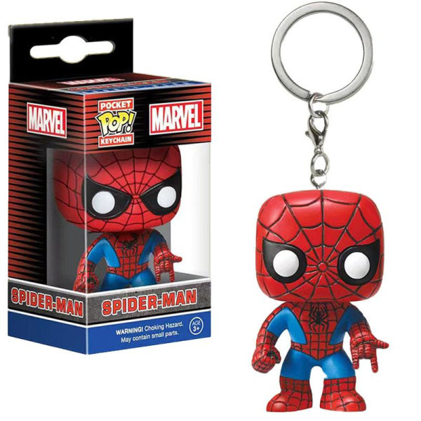 Funko Toy Pendant Iron Man Spider-Man Black Panther Captain America POP nøkkelring