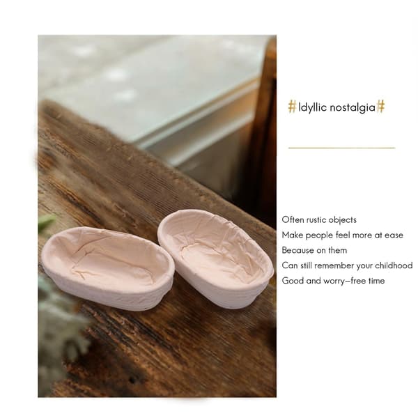 2 pcs 25 cm/10 inch Rattan Bread Baskets - Proofing Baskets with Liner - Round & Oval - Fruit Tray - Dough Storage