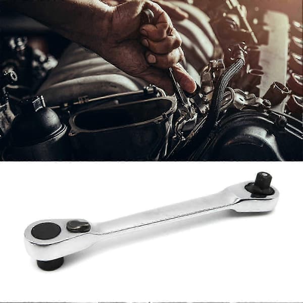 Socket Wrench Ratchet Wrench Bit Screwdriver Combo 1/4 inch 72 Teeth Quick Release Double Head Socket Wrench 26s