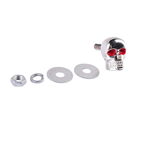4 pcs 3D Skeleton Motorcycle License Plate Screw Fasteners