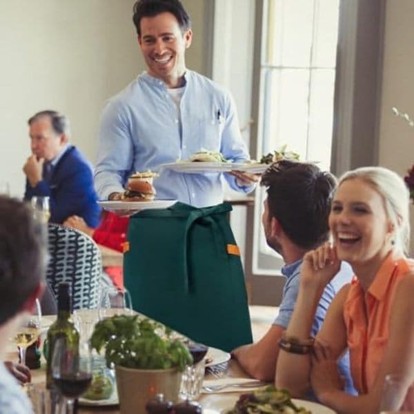 2x Short Aprons - Serving Aprons - Short Cooking Aprons - With Two Pockets - Unisex - One Size Fits All