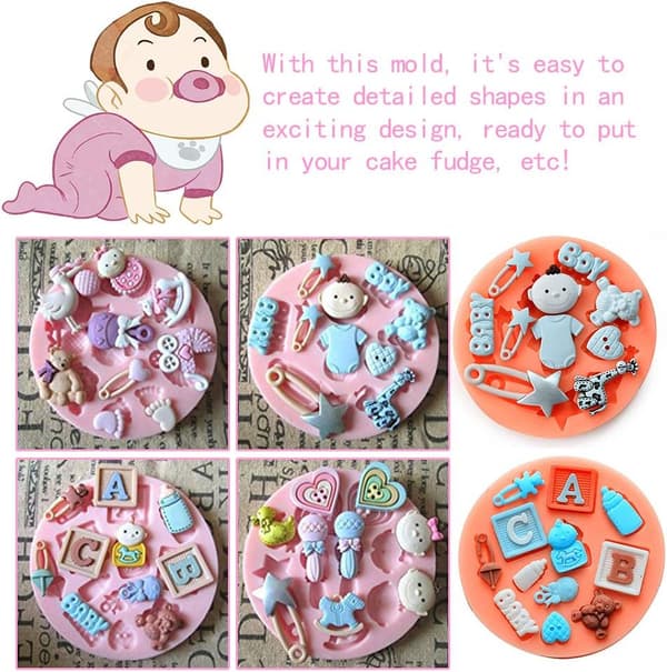 Silikonform for kakedekorasjon (Babyshower-tema) - Å lage